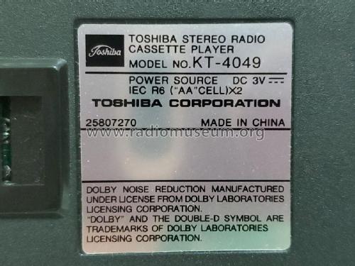 Stereo Radio Cassette Player KT-4049; Toshiba Corporation; (ID = 2978746) Radio