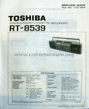 Stereo Radio Cassette Recorder RT-8539; Toshiba Corporation; (ID = 2326344) Radio