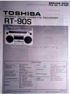 Stereo Radio Cassette Recorder RT-90S; Toshiba Corporation; (ID = 2544855) Radio