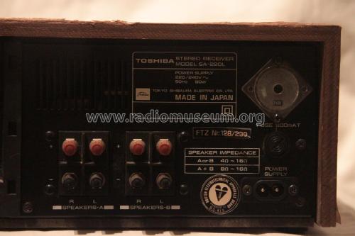 Stereo Receiver SA-220L; Toshiba Corporation; (ID = 1749093) Radio