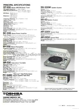 Stereo Tuner ST-335; Toshiba Corporation; (ID = 1856513) Radio