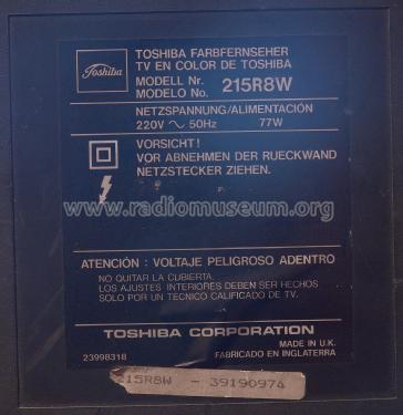Colour Television 215R8W; Toshiba Corporation; (ID = 2314869) Televisore