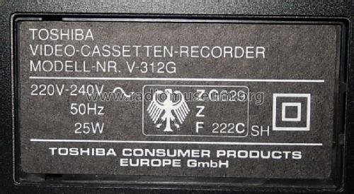 Video Cassetten Recorder V-312G; Toshiba Corporation; (ID = 2347426) R-Player