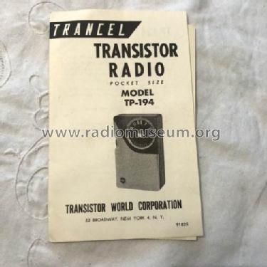 Transistor Reflex TP-194; Trancel Excel (ID = 2890889) Radio