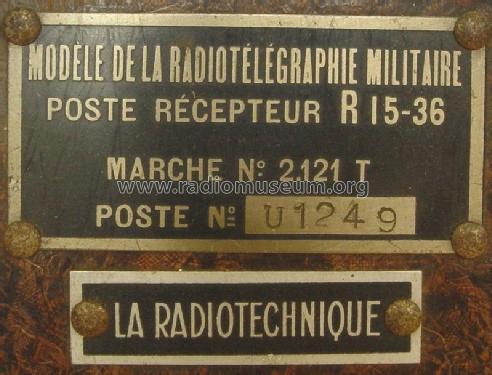 Récepteur R15-36 ; La Radiotechnique RT (ID = 2007336) Radio