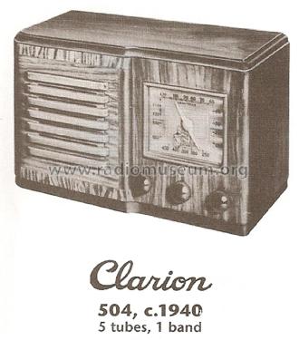 Clarion 504 ; Clarion, Transformer (ID = 1767820) Radio