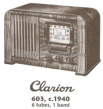 Clarion 603 ; Clarion, Transformer (ID = 1767828) Radio