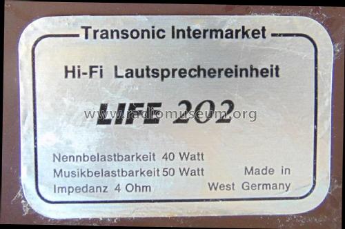Life 202; Transonic (ID = 2502421) Speaker-P