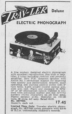 Deluxe Electric Phonograph 1RT7036; Trav-Ler Karenola (ID = 1521617) R-Player