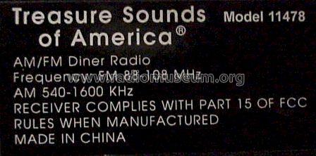 Jukebox - AM/FM Diner Radio 11478; Treasure Sounds of (ID = 1024610) Radio