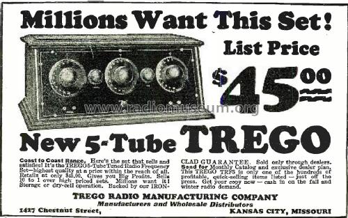 New 5-tube ; Trego Radio Manuf. (ID = 1811109) Radio