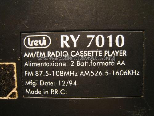 AM/FM Radio Cassette Player RY 7010; Trevi S.p.A.; Rimini (ID = 2075757) Radio