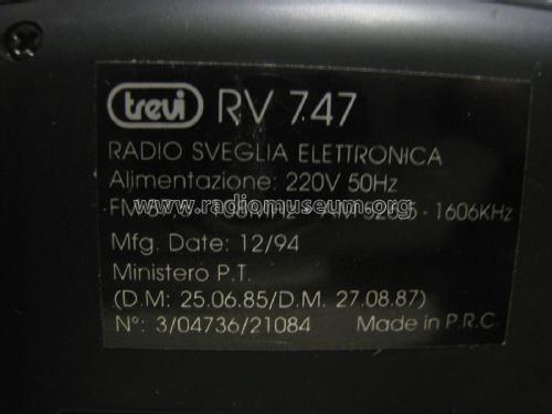 Portable Mini AM/FM Radio Receiver with alarm clock RV 747; Trevi S.p.A.; Rimini (ID = 2025289) Radio