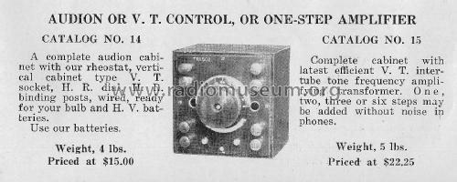 Audion or V. T. Control Cat. No. 14; Tri-City Radio (ID = 2529696) mod-pre26