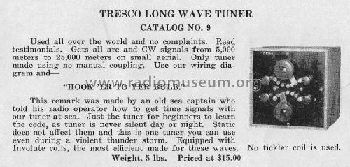 Long Wave Tuner Set Cat. No. 9; Tri-City Radio (ID = 2529691) mod-pre26