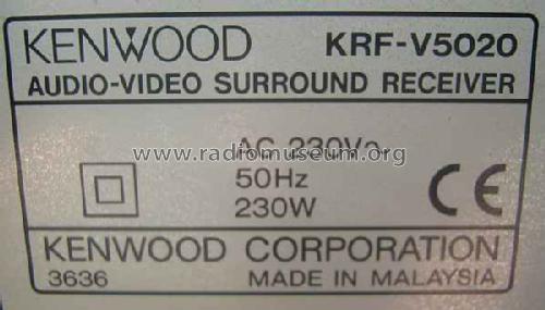 Audio-Video Surround Receiver KRF-V5020; Kenwood, Trio- (ID = 1290505) Radio