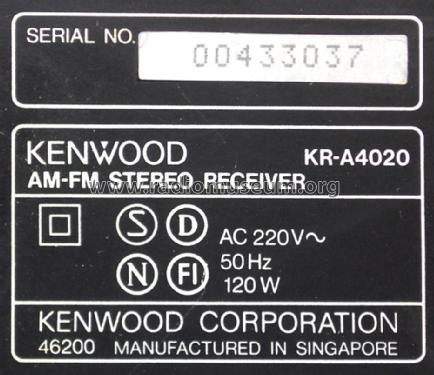 AM-FM Stereo Receiver KR-A4020; Kenwood, Trio- (ID = 2444599) Radio