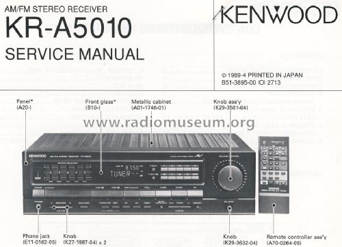 AM-FM Stereo Receiver KR-A5010; Kenwood, Trio- (ID = 1596357) Radio