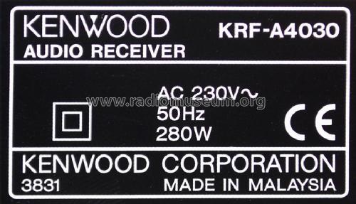Audio Receiver KRF-A4030; Kenwood, Trio- (ID = 2100180) Radio