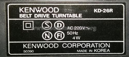 Belt Drive Turntable KD-26R; Kenwood, Trio- (ID = 2527799) R-Player