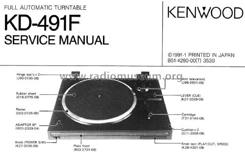 Belt Drive Turntable KD-491F; Kenwood, Trio- (ID = 2603786) R-Player