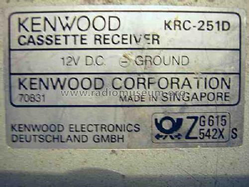 Cassette Receiver KRC-251D Car Radio Kenwood, Trio-Kenwood Inc