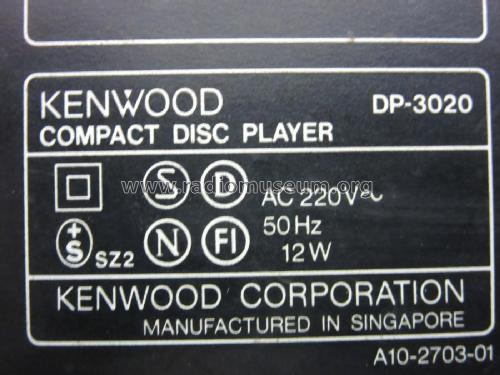 Compact Disc Player DP-3020; Kenwood, Trio- (ID = 2326629) R-Player