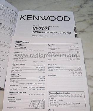 Compact HiFi Component System M-707i; Kenwood, Trio- (ID = 1309463) Radio