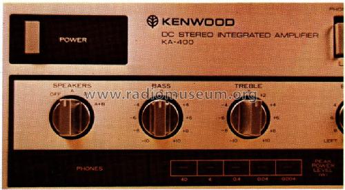 DC Stereo Integrated Amplifier KA-400; Kenwood, Trio- (ID = 956464) Ampl/Mixer