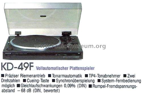 Full Automatic Turntable KD-49F; Kenwood, Trio- (ID = 2603751) R-Player