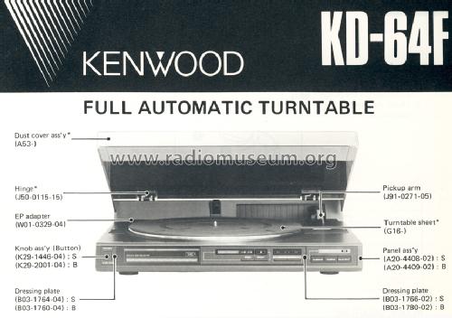 Full Automatic Turntable KD-64F; Kenwood, Trio- (ID = 1273563) R-Player