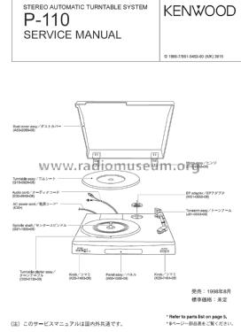 Stereo Automatic Turntable System P-110; Kenwood, Trio- (ID = 1814903) R-Player