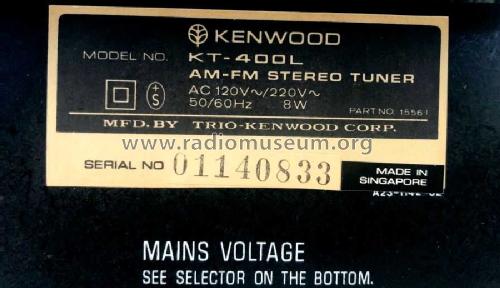 Kenwood MW-LW-FM Stereo Tuner KT-400L; Kenwood, Trio- (ID = 2504134) Radio