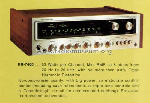 Solid State AM/FM Stereo Receiver KR-7400; Kenwood, Trio- (ID = 2087590) Radio