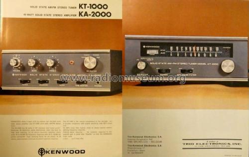 Solid State AM-FM Stereo Tuner KT-1000; Kenwood, Trio- (ID = 2620429) Radio