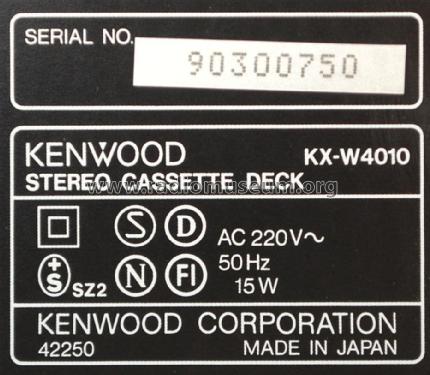 Stereo Double Cassette Deck KX-W4010; Kenwood, Trio- (ID = 1823919) Sonido-V