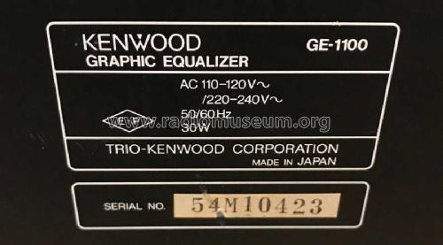 Stereo Graphic Equalizer GE-1100; Kenwood, Trio- (ID = 2505915) Ampl/Mixer