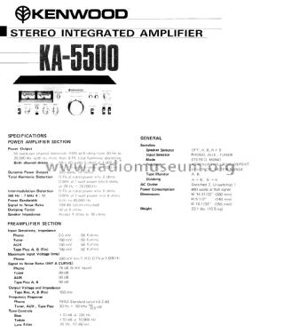 Stereo Integrated Amplifier KA-5500; Kenwood, Trio- (ID = 2001273) Ampl/Mixer