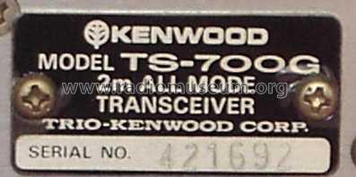 TS-700G; Kenwood, Trio- (ID = 655323) Amat TRX