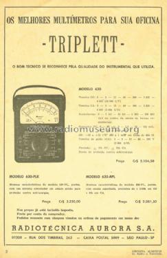 Multimeter 630; Triplett Electrical (ID = 1431606) Equipment