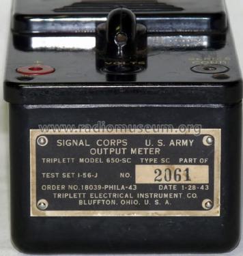 Output Meter 650-SC; Triplett Electrical (ID = 1560072) Equipment