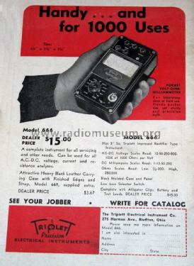 Pocket Volt-Ohm-Milliammeter 666; Triplett Electrical (ID = 1622095) Ausrüstung