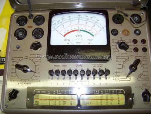 Tube Tester with Volt-Ohm-Milliammeter 3480; Triplett Electrical (ID = 989256) Equipment