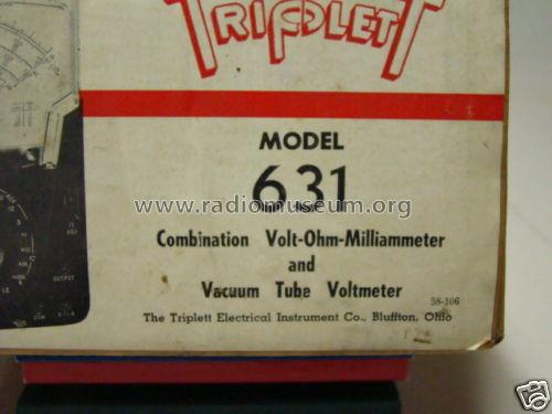 Vacuum Tube Voltmeter 631; Triplett Electrical (ID = 637996) Equipment