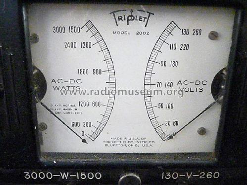Volt- and Wattmeter 2002; Triplett Electrical (ID = 630481) Equipment