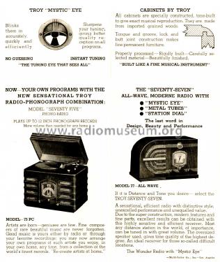 77 ; Troy Radio Mfg. Co. (ID = 1706467) Radio