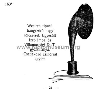 Western tölcséres hangszóró - Western type Horn Loudspeaker ; Tungsram; Budapest (ID = 2231658) Speaker-P