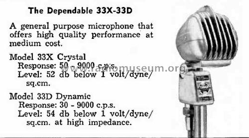 Crystal Microphone 33X; Turner Co. The; (ID = 1792168) Microphone/PU