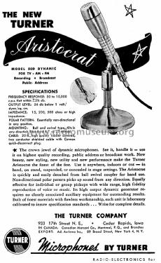 Aristocrat Dynamic Microphone 50D; Turner Co. The; (ID = 2169714) Microphone/PU
