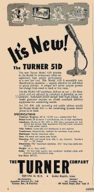 Dynamic Microphone 51D; Turner Co. The; (ID = 1797835) Microfono/PU